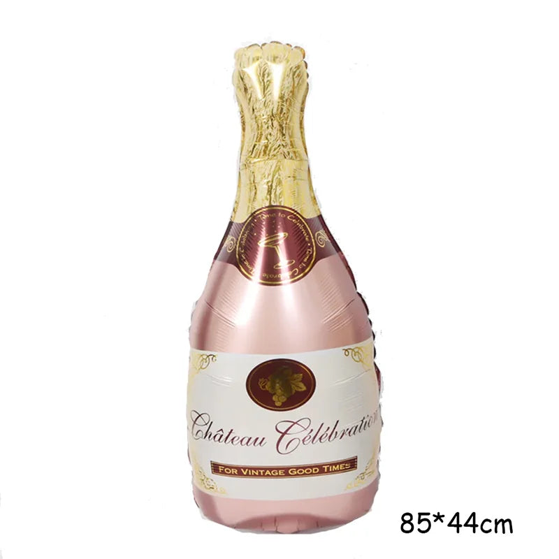 ballon anniversaire bouteille champagne rose gold