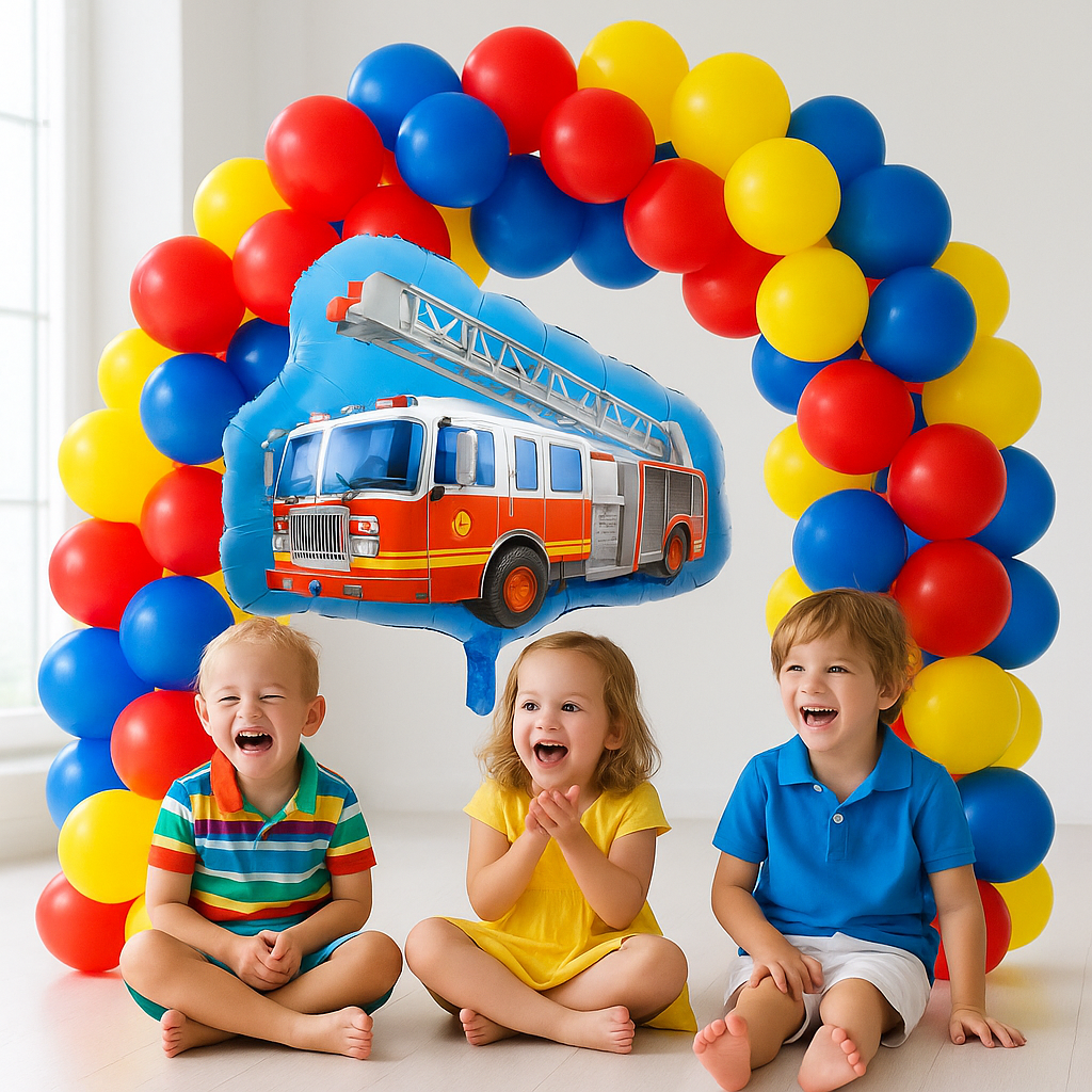 ballon anniversaire camion pompier dimension grand format enfants arche ballons