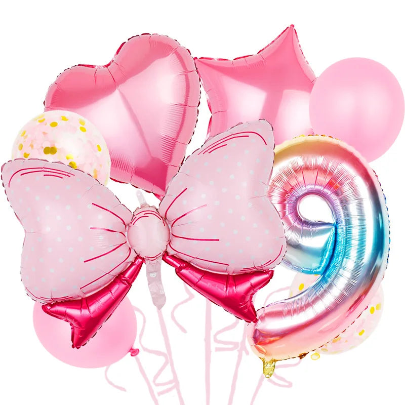 ballon anniversaire chiffre 9 multicolor boucle