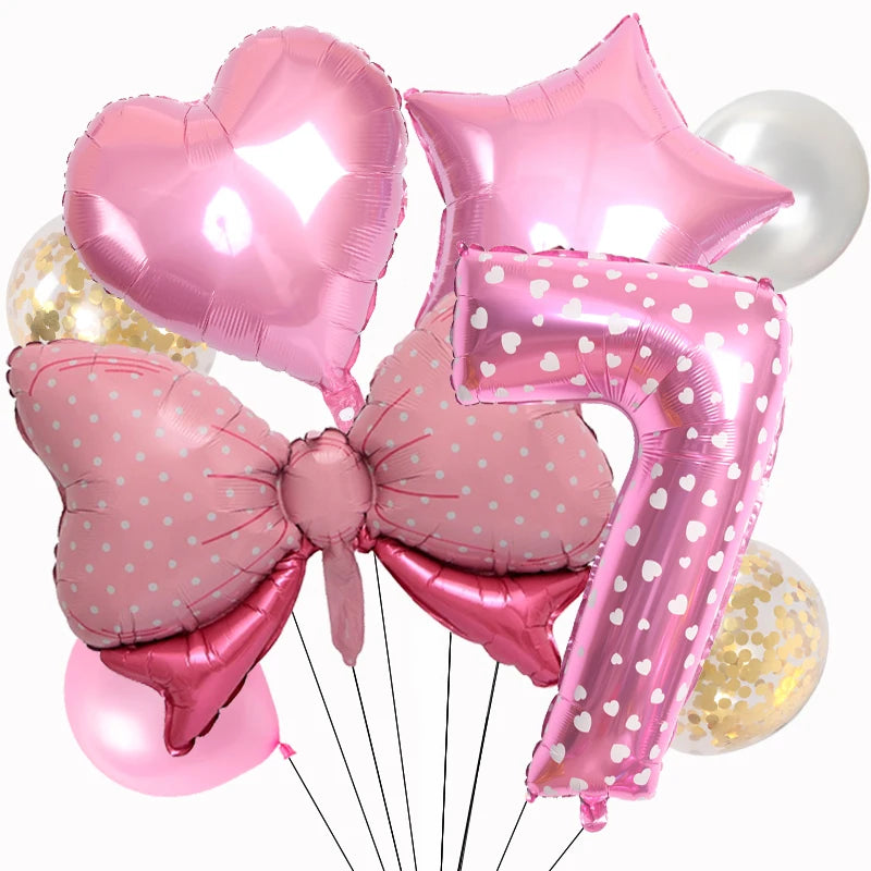 ballon anniversaire chiffre 7 boucle picot coeur etoile