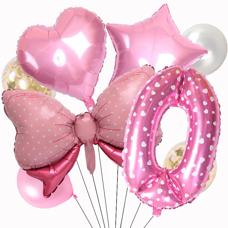 ballon anniversaire chiffre 0 boucle picot coeur etoile