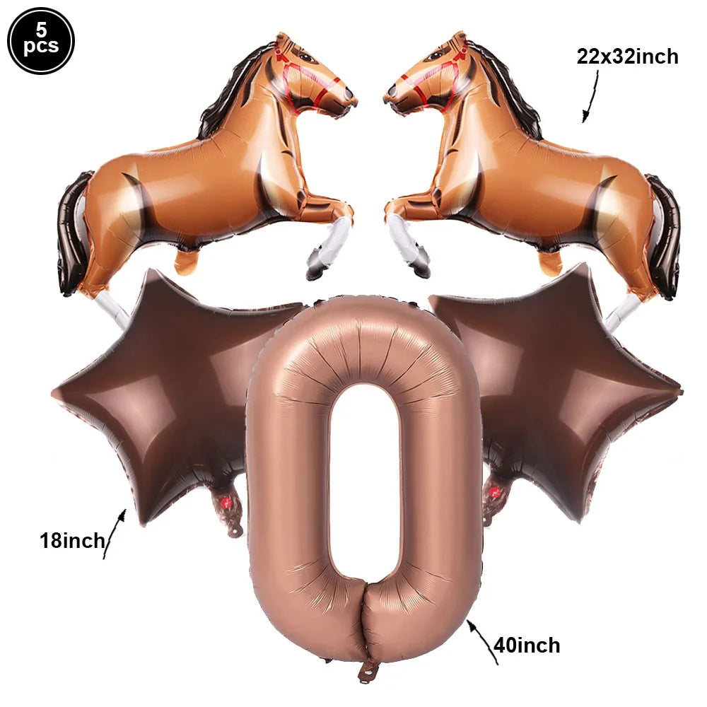 ballon anniversaire chiffre0 cheval etoile