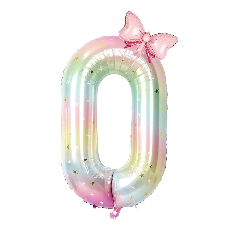 ballon anniversaire chiffre0 multicolor boucle