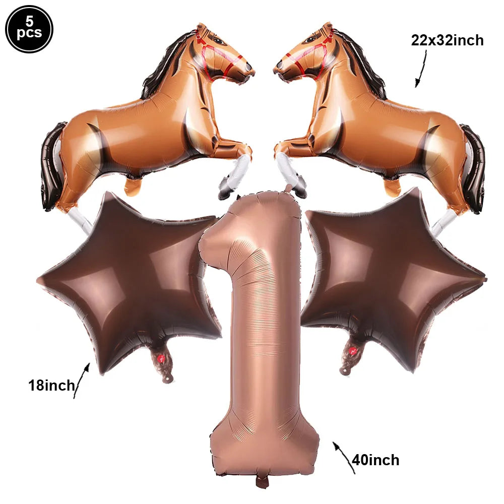 ballon anniversaire chiffre1 cheval etoile