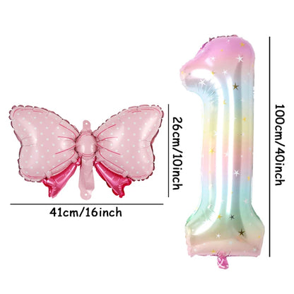 ballon anniversaire chiffre1 multicolor boucle dimension