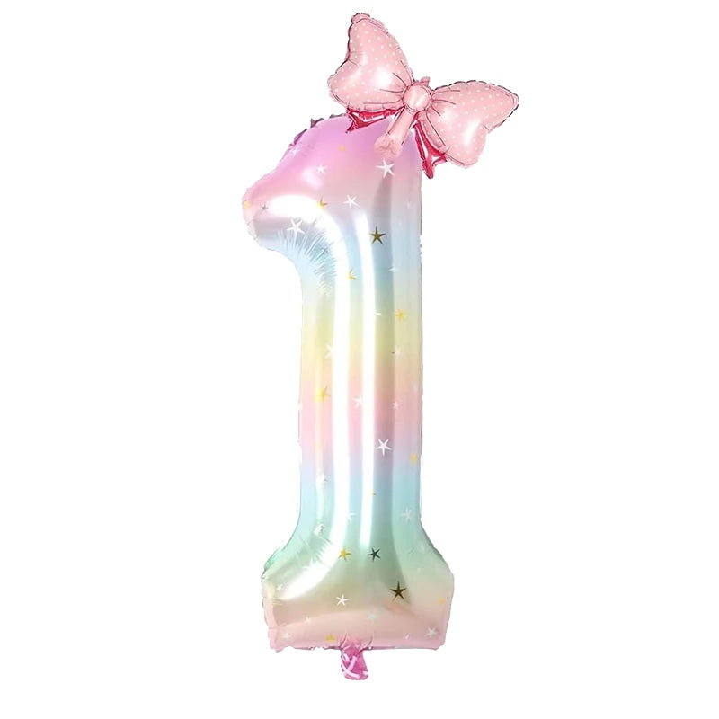 ballon anniversaire chiffre1 multicolor boucle