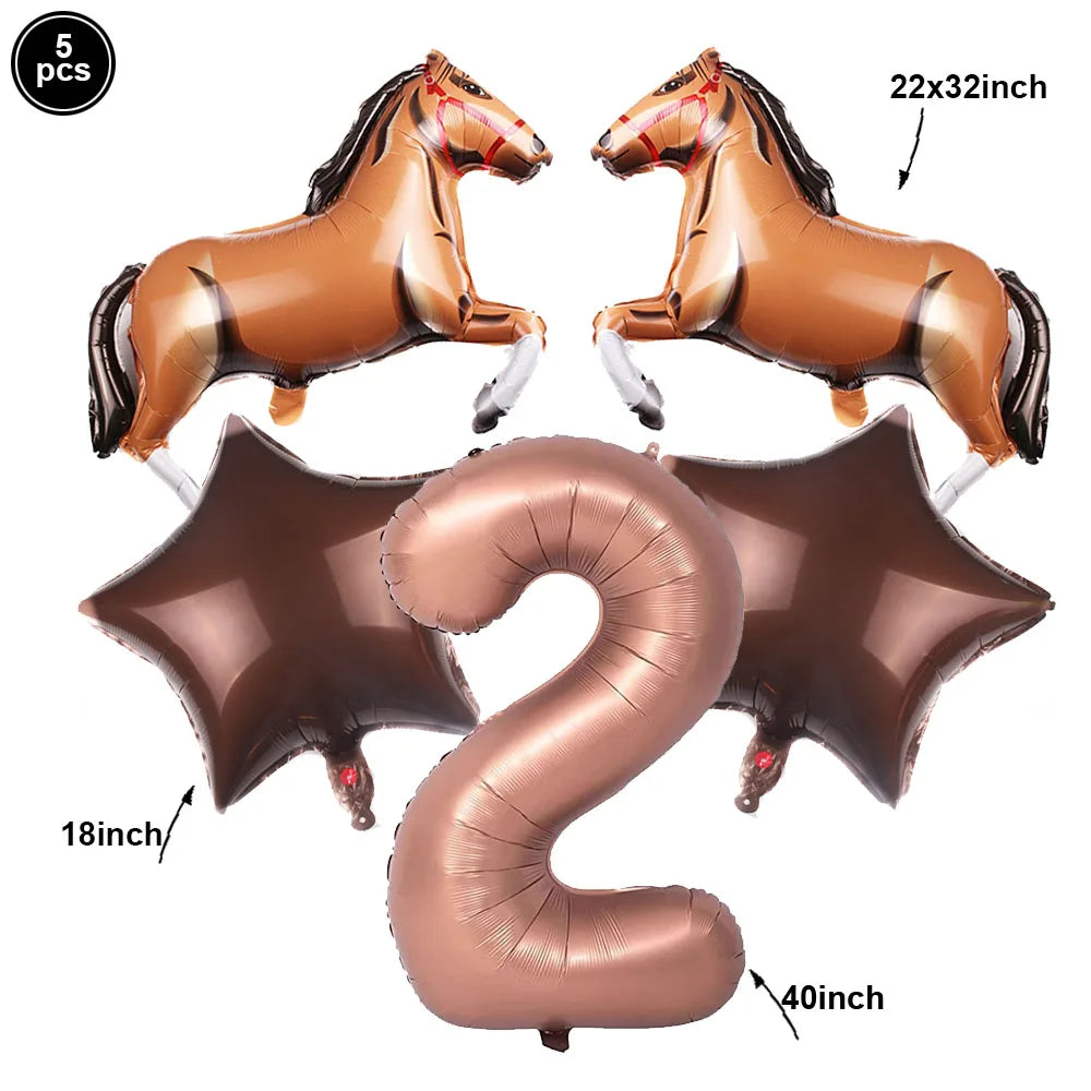 ballon anniversaire chiffre2 cheval etoile