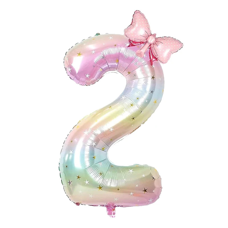 ballon anniversaire chiffre2 multicolor boucle
