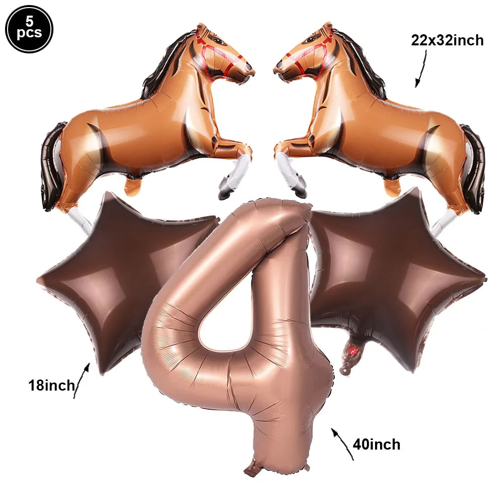 ballon anniversaire chiffre4 cheval etoile