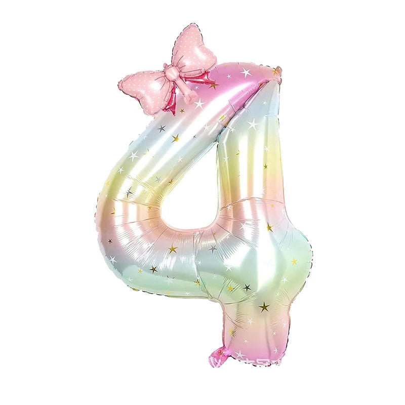 ballon anniversaire chiffre4 multicolor boucle dimension