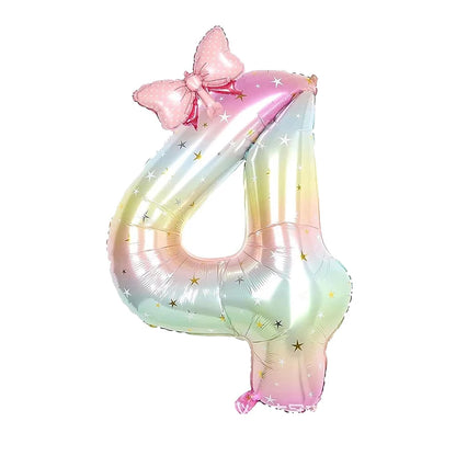 ballon anniversaire chiffre4 multicolor boucle dimension