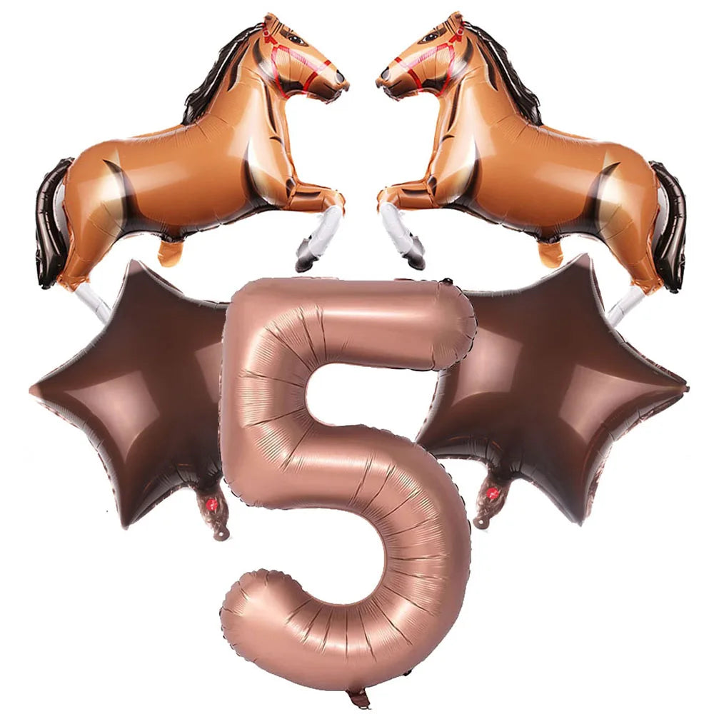 ballon anniversaire chiffre5 cheval etoile