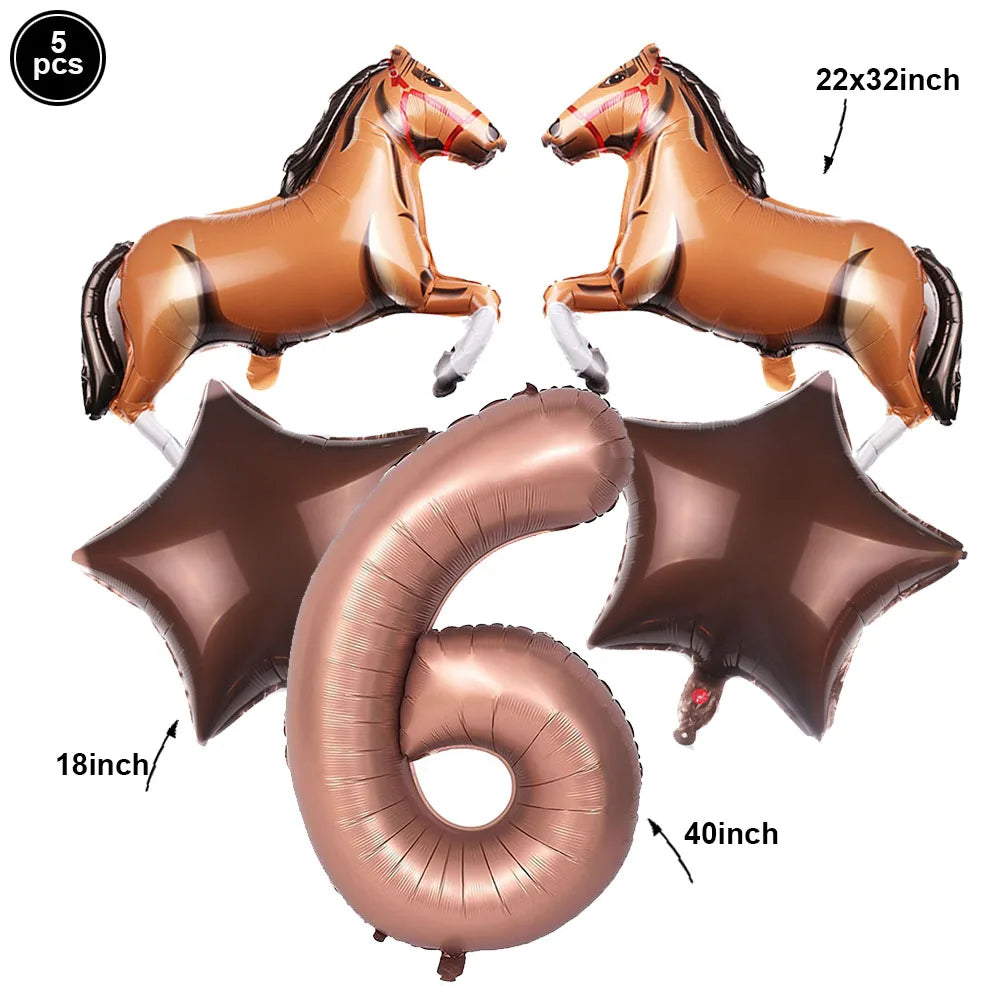 ballon anniversaire chiffre6 cheval etoile
