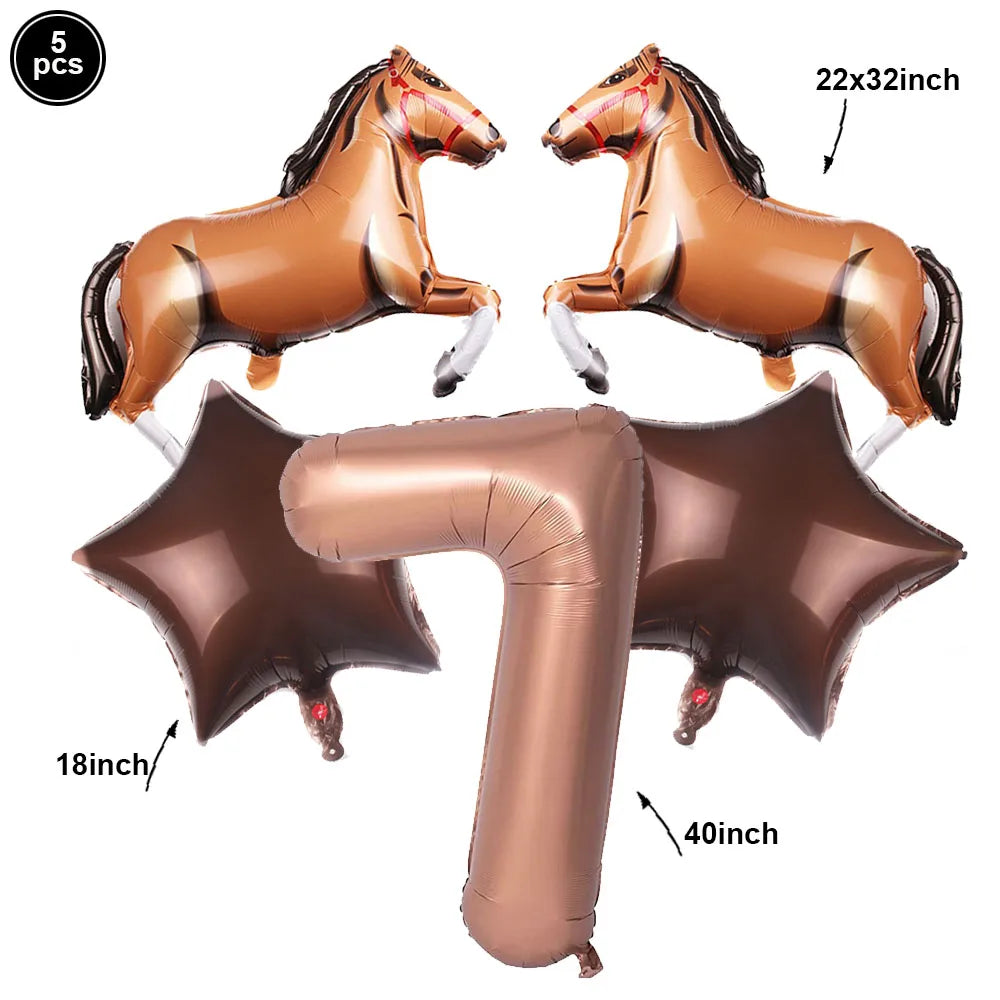 ballon anniversaire chiffre7 cheval etoile