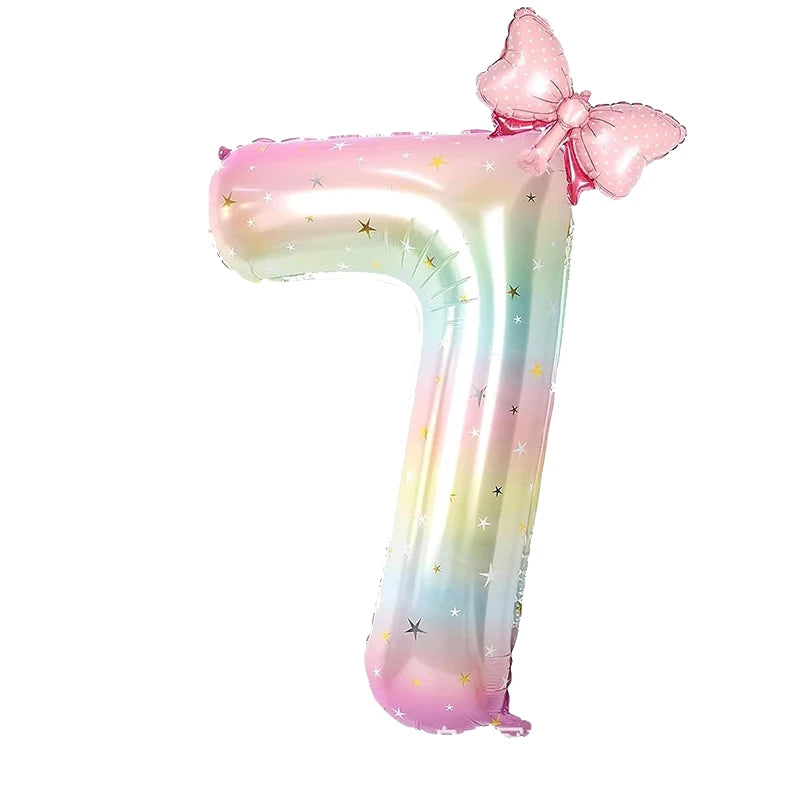 ballon anniversaire chiffre7 multicolor boucle dimension