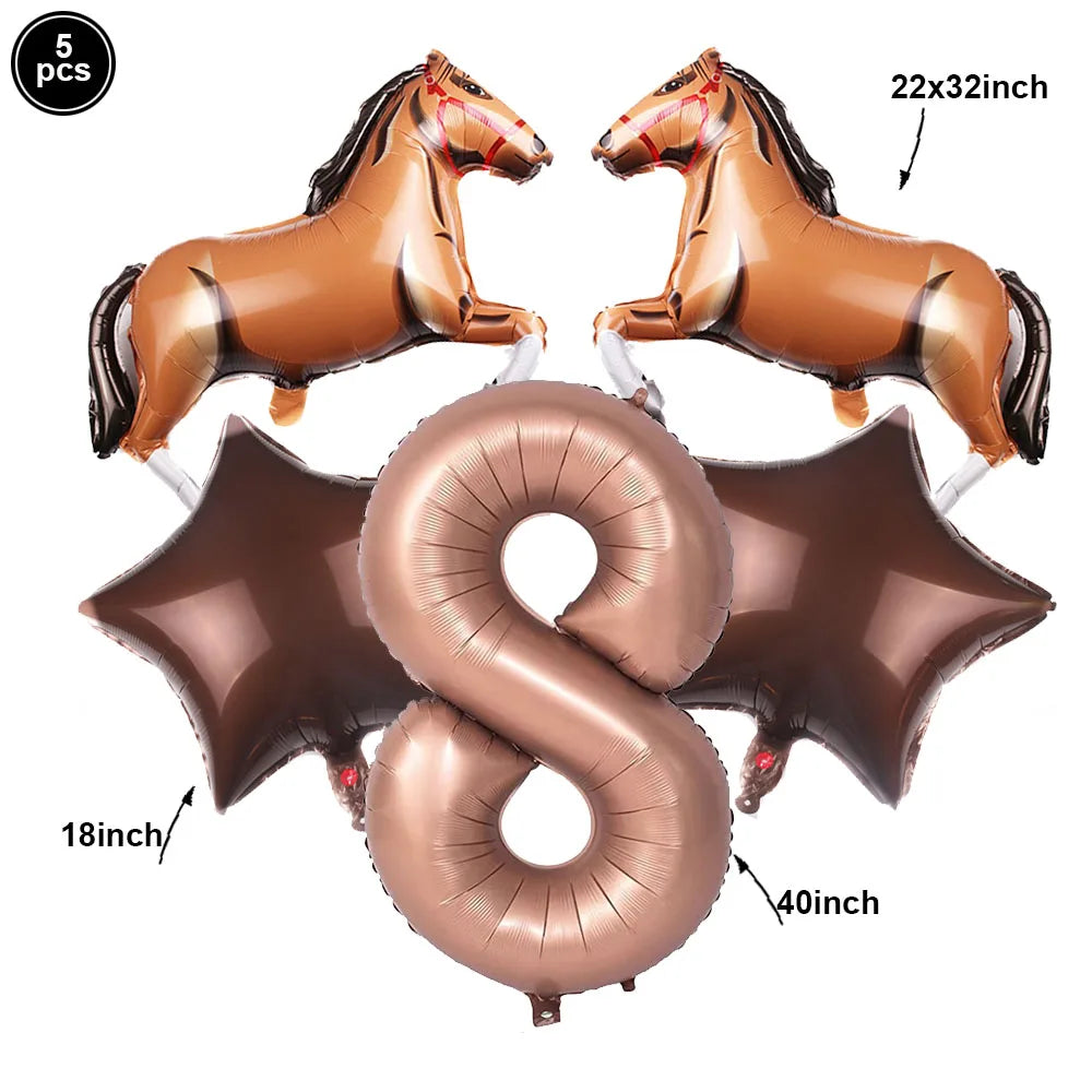 ballon anniversaire chiffre8 cheval etoile