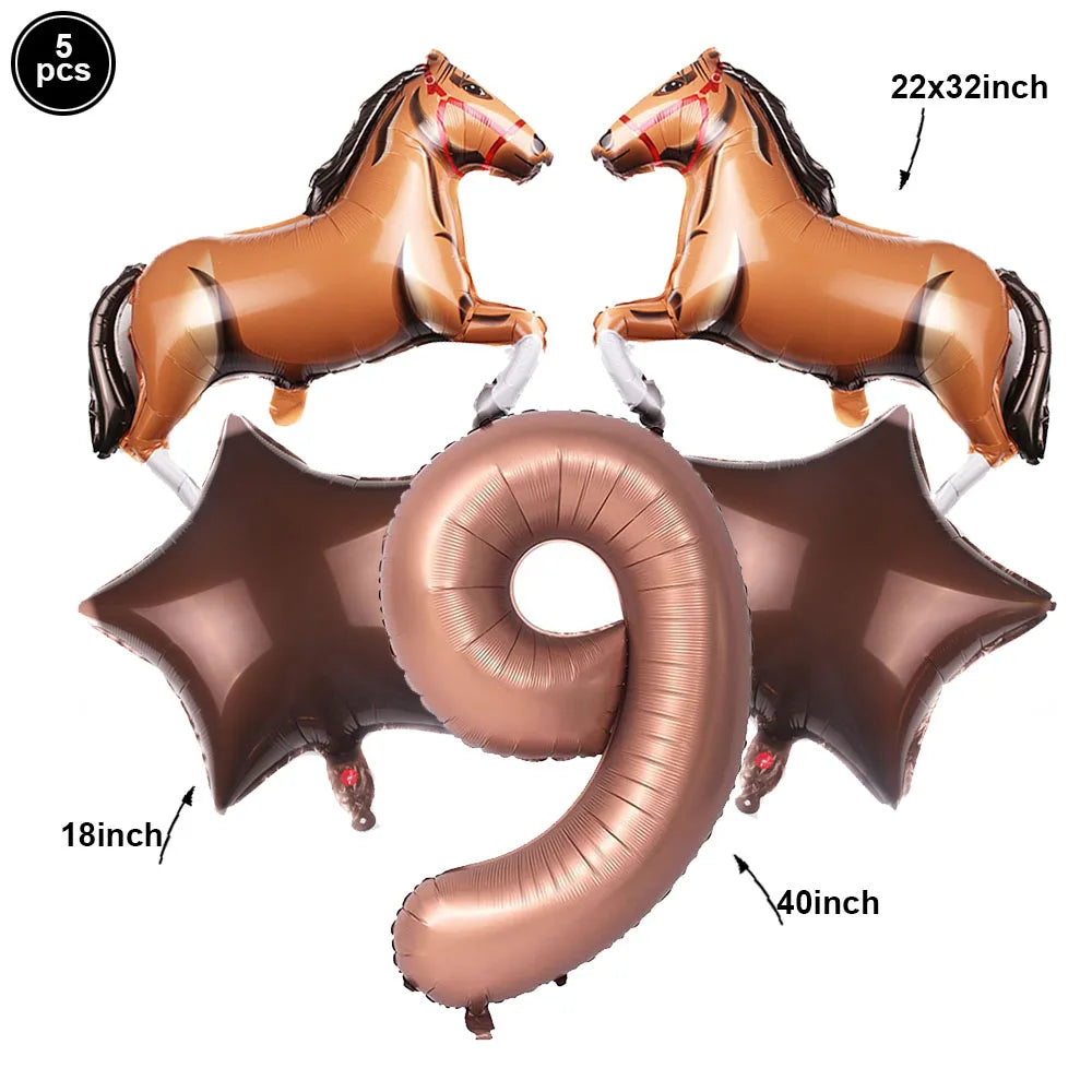 ballon anniversaire chiffre9 cheval etoile