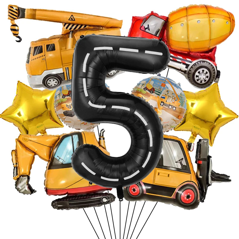 ballon anniversaire construction etoile chiffre cinq