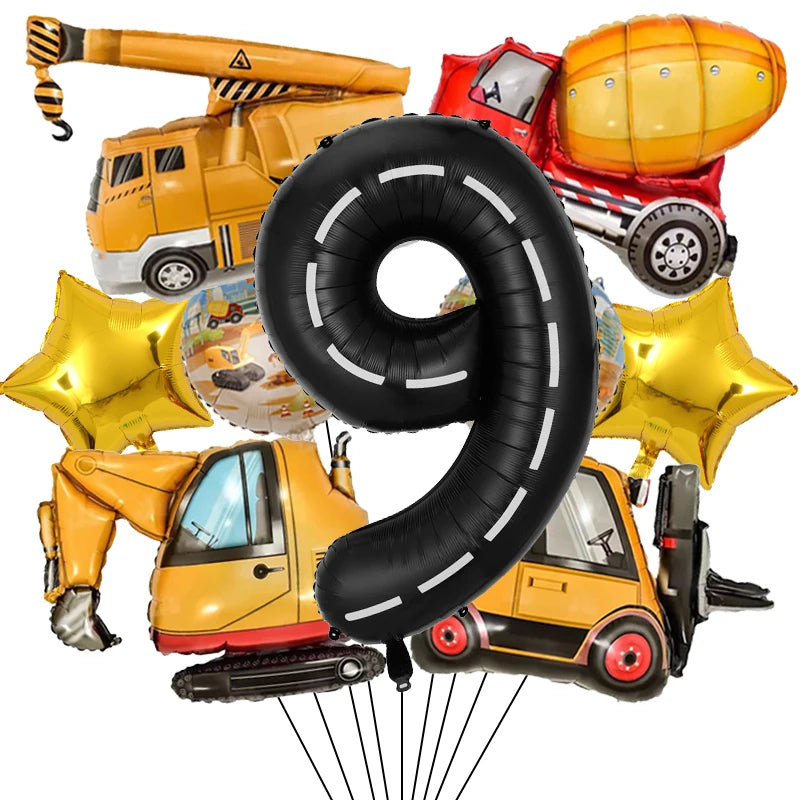 ballon anniversaire construction etoile chiffre neuf