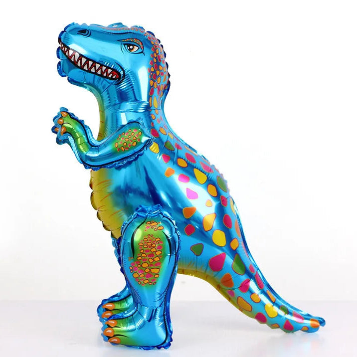 ballon anniversaire dinosaure bleu dos multi-colore
