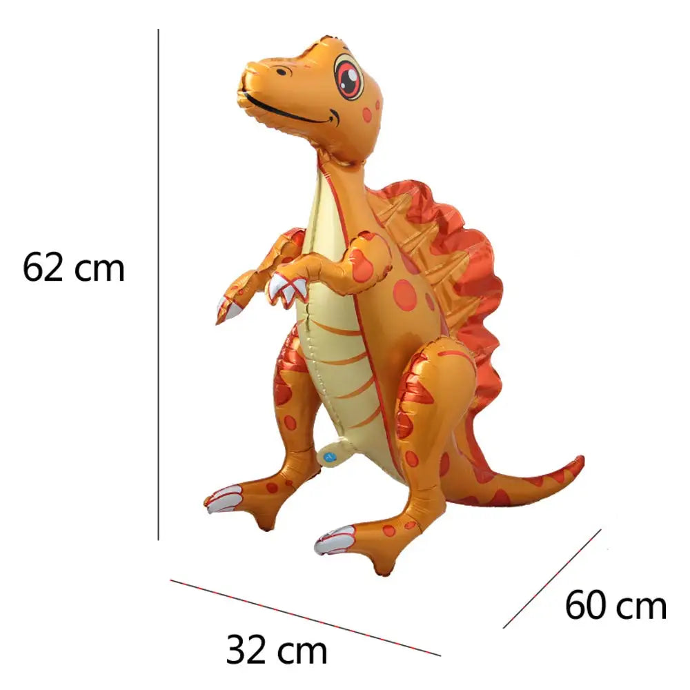 ballon anniversaire dinosaure orange beige