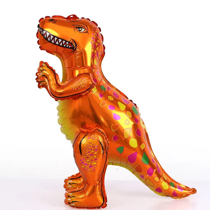 ballon anniversaire dinosaure orange dos multi-colore