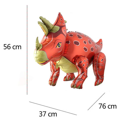 ballon anniversaire dinosaure orange or