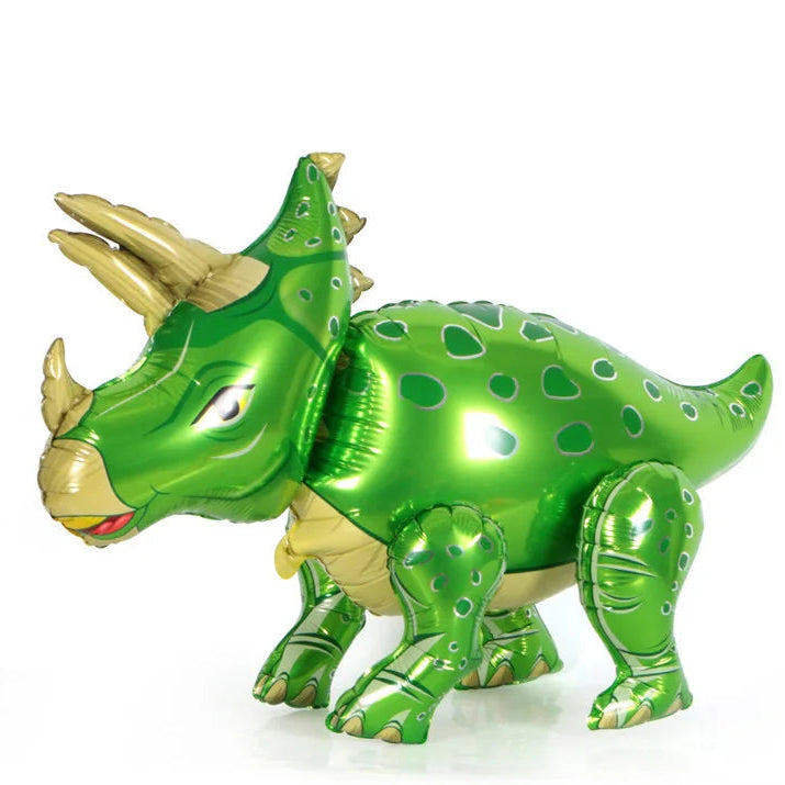 ballon anniversaire dinosaure vert beige cornes