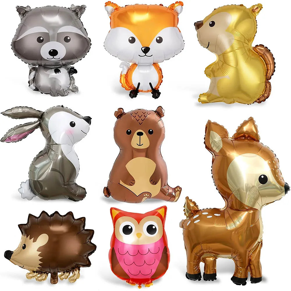 ballon anniversaire ecureuil  renard hibou ourson bambie porc epic raton lievre