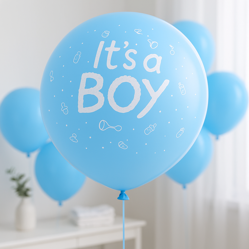 ballon anniversaire latex It's a boy bleu
