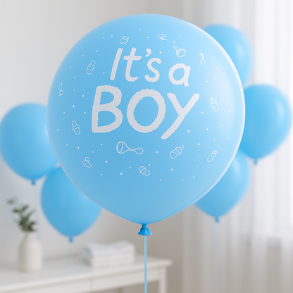 ballon anniversaire latex It's a boy bleu