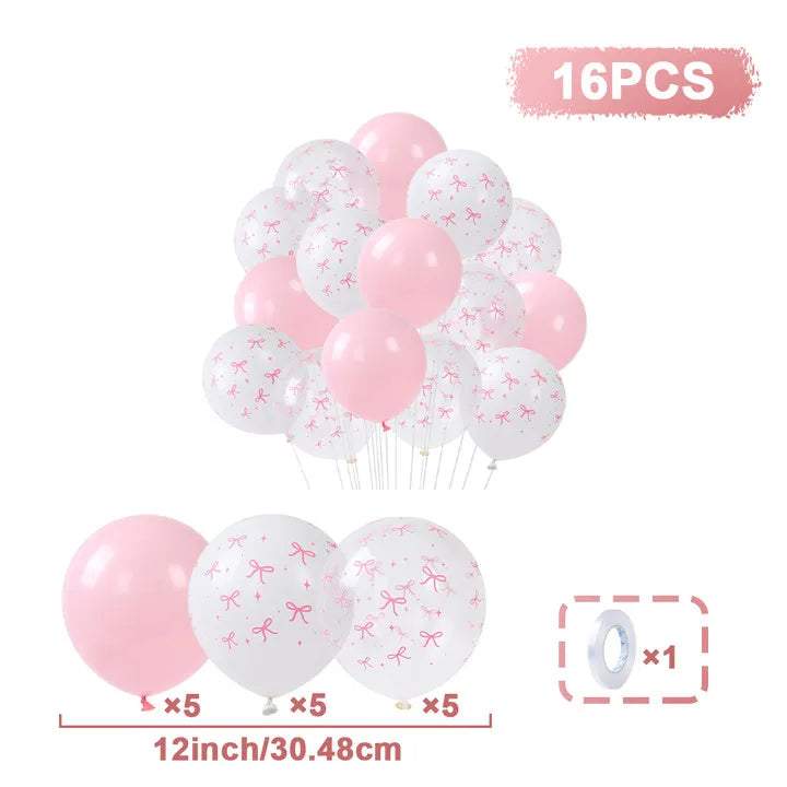ballon anniversaire latex rose helium boucle 16pcs dimension