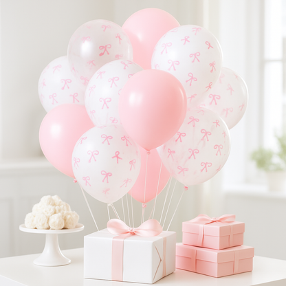 ballon anniversaire latex rose helium boucle table cadeaux