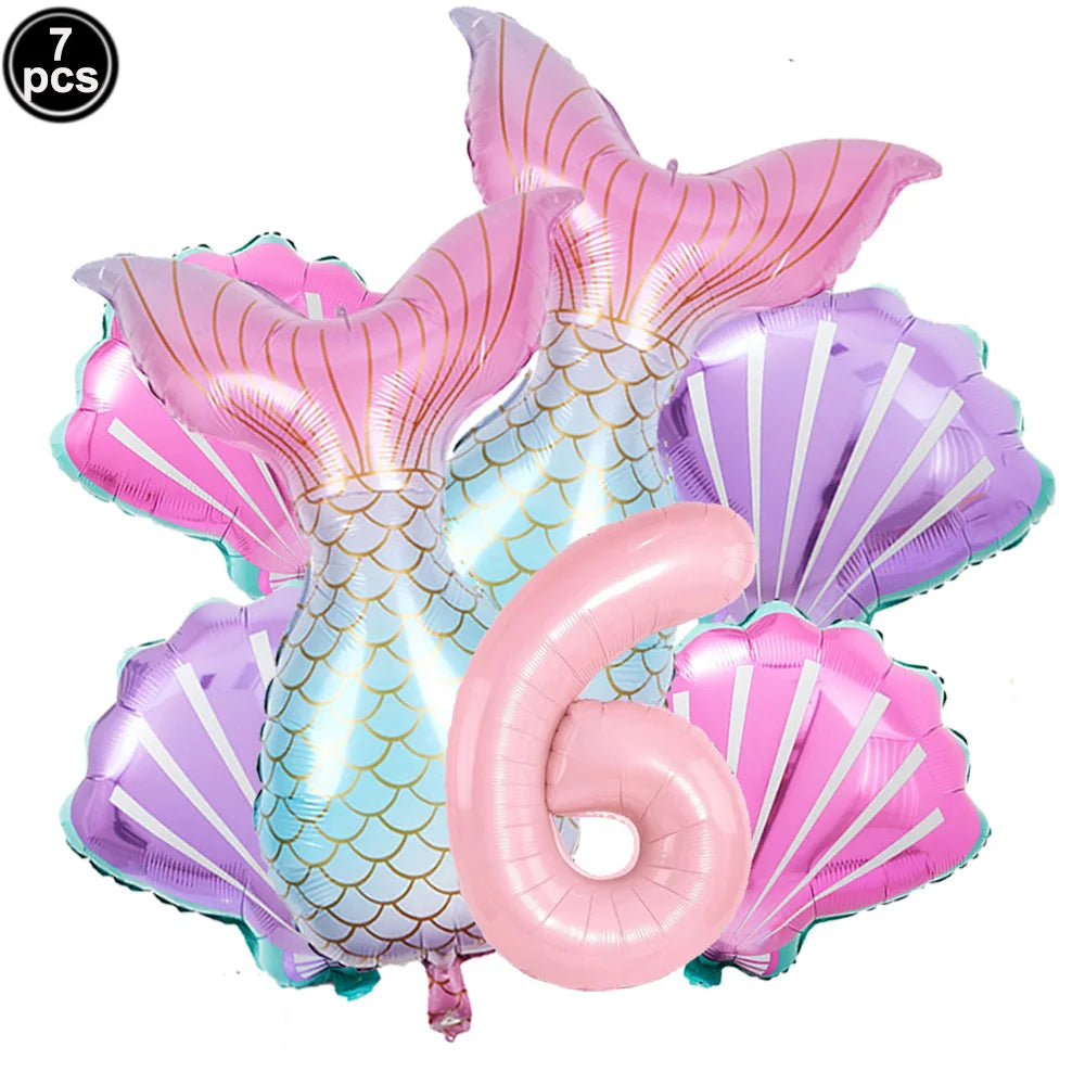 ballon anniversaire queue sirene chiffre six