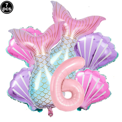 ballon anniversaire queue sirene chiffre six