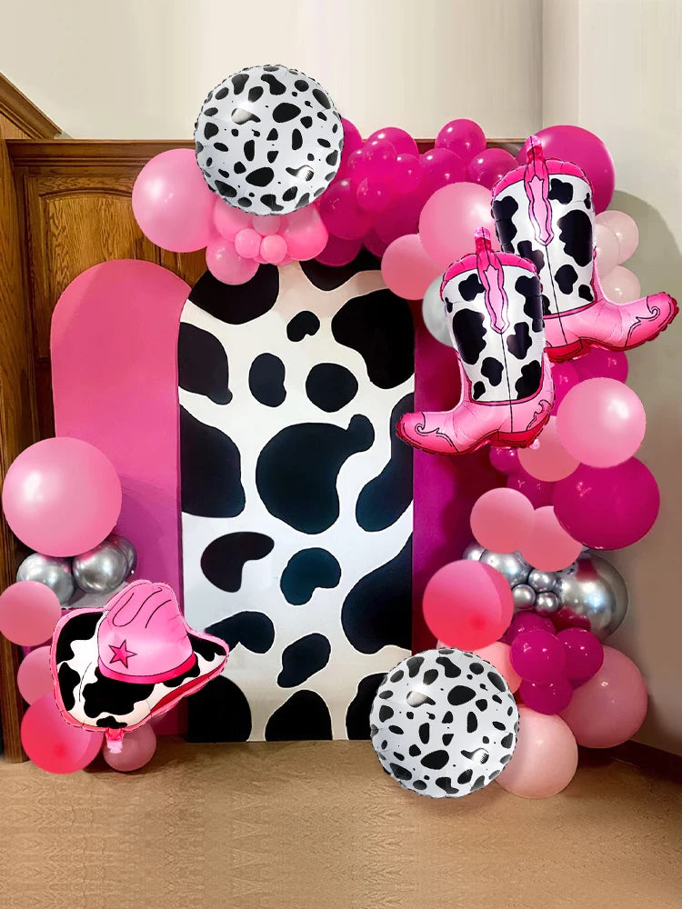 ballonanniversairerosecowgirlchapeaubottearchepanneau