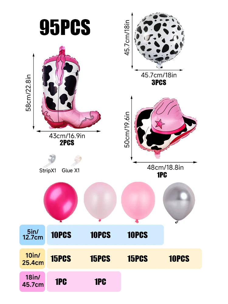 ballonanniversairerosecowgirlchapeaubottedimension