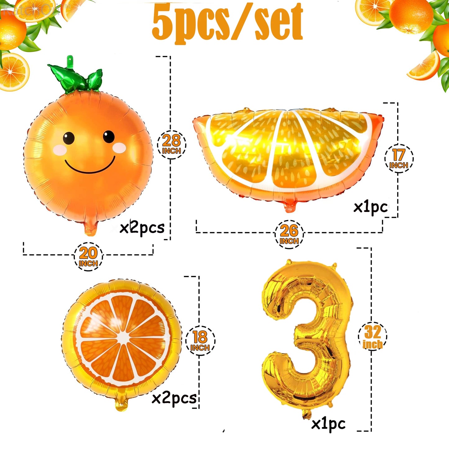ballonanniversairethemeorangenumero3dimension