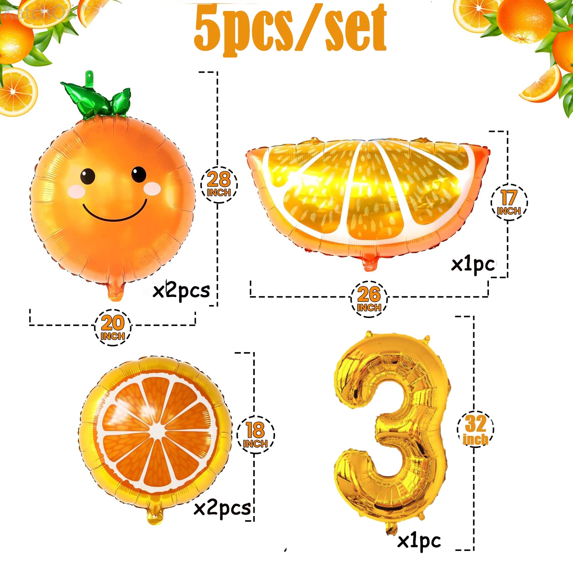 ballonanniversairethemeorangenumero3dimension
