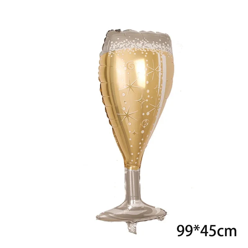 ballon anniversaire verre champagne