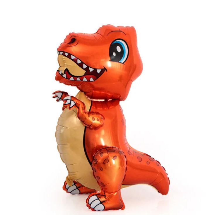ballon anniversaire dinosaure orange beige