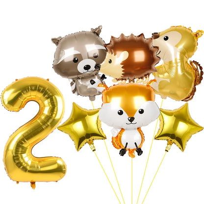 ballons anniversaire animaux foret chiffre 2