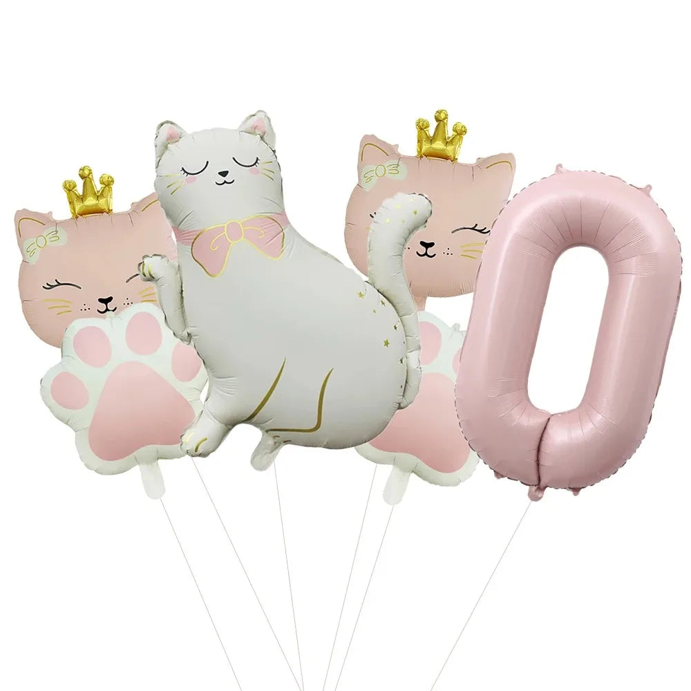 ballons anniversaire chat princesse chiffre 0