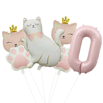 ballons anniversaire chat princesse chiffre 0