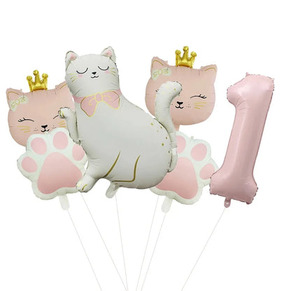 ballons anniversaire chat princesse chiffre 1
