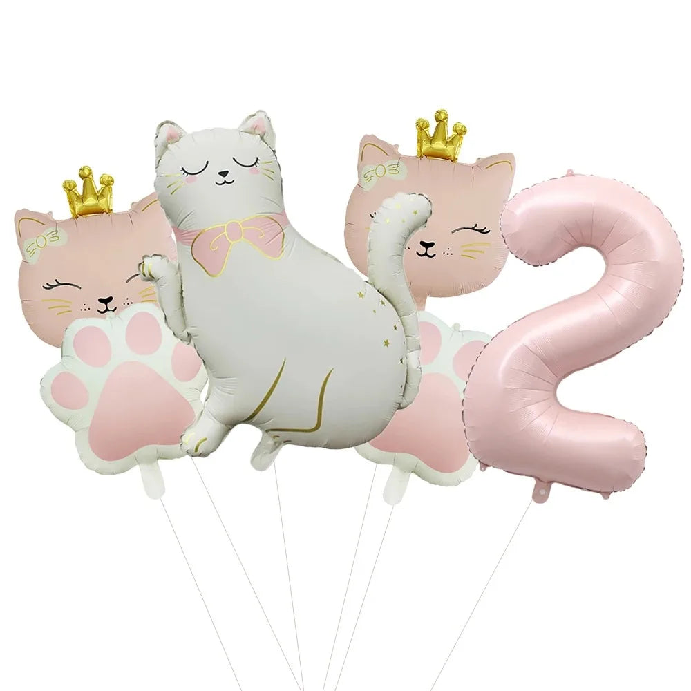 ballons anniversaire chat princesse chiffre 2