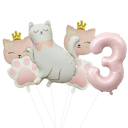 ballons anniversaire chat princesse chiffre 3