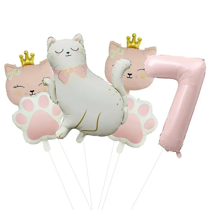 ballons anniversaire chat princesse chiffre 7