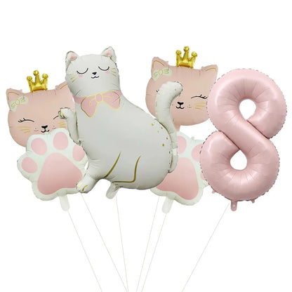 ballons anniversaire chat princesse chiffre 8