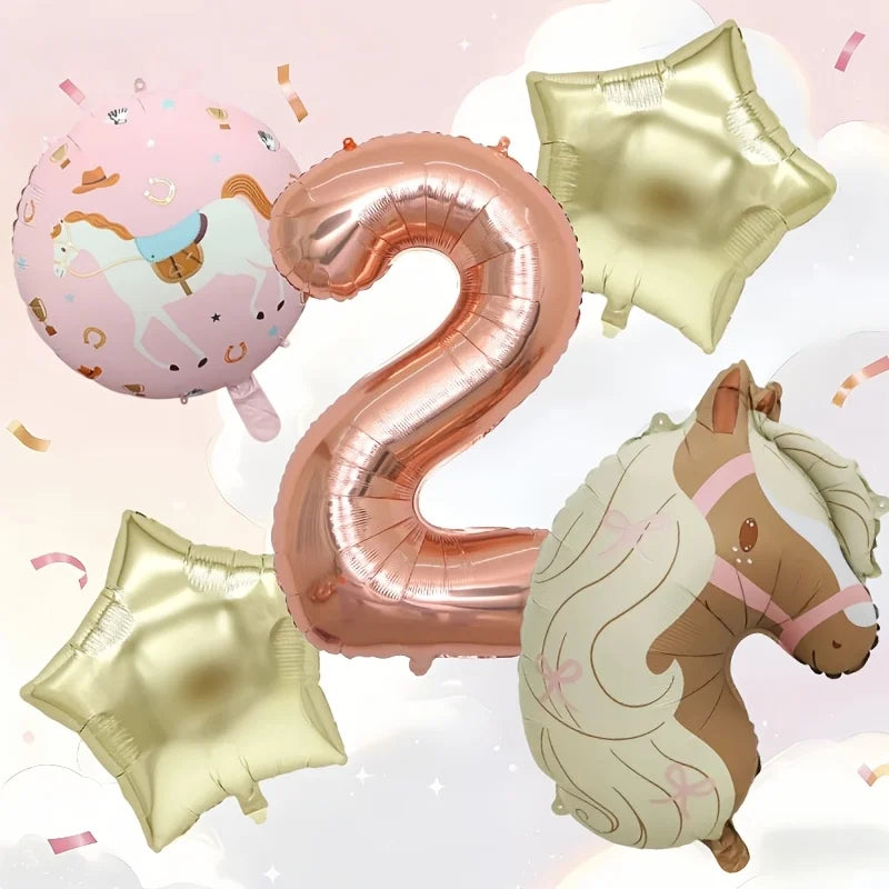 ballons anniversaire cheval chiffre 2
